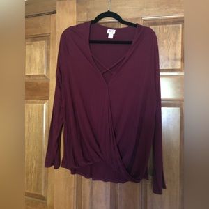 Women’s XL Tunic, wine color, great condition